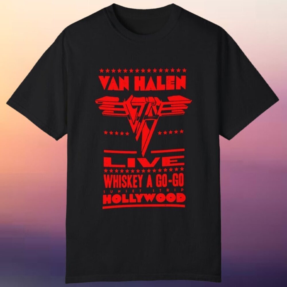 Van Halen Live Whiskey A Go-Go Hollywood Rock Music Band Fan Tour T-Shirt .